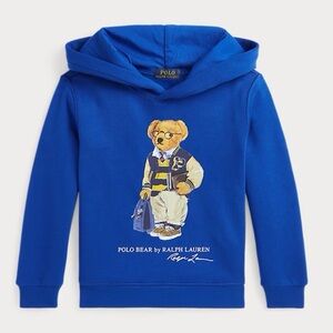 Polo Ralph Lauren Big Boy’s Teddy Bear Fleece Hoodie Sweatshirt Sapphire Blue